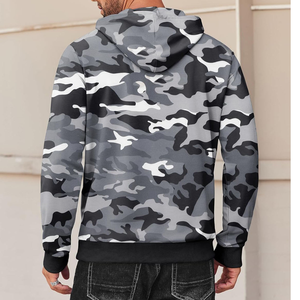 Sudadera con Capucha para Hombre, Estilo Moderno, de Poliéster y Algodón, Tejida, Estilo Urbano, con Bolsillo Canguro y Bloques de Color, Teñido Liso - Product Image 4