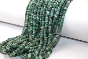 Perles Heishi en émeraude naturelle de qualité AAA, forme de pneu lisse, 6,5 mm, 16 pouces, pour la fabrication de bijoux - Product Image 4