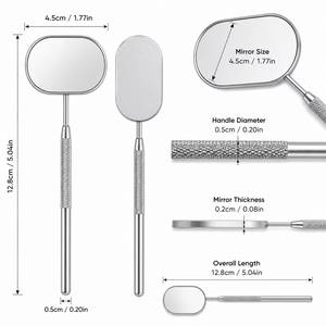 Stainless Steel Dental Mouth <b>Mirror</b> With Textured Handle For Oral Examination - Product Image 4