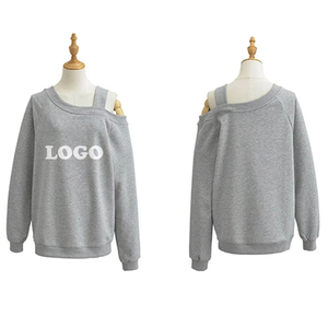 Custom Logo Eco-Friendly Breathable Shoulder Casual <b>Jumper</b> Long Sleeve Slash Neckline Oversized Pullover Tops Sweatshirt Women - Product Image 3