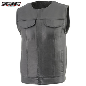 Top Style High Quality Vintage Men's <b>Motorcycle</b> Vest with Button Detail Custom Made Cowhide Leather for Winter <b>Cheap</b> Men - Product Image 1