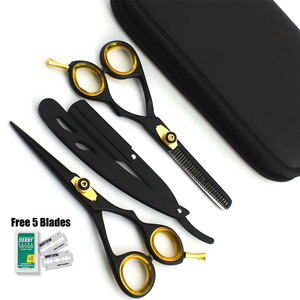 6 Inch Sharp <b>Barber</b> Hair Cutting Scissors <b>Set</b> Stainless Steel Handle Thinning Right-Handed Japan Japanese Edge HRC Wholesale - Product Image 1