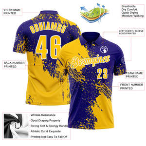 Wholesale <b>Custom</b> Polo Shirt 100% Polyester Sublimation Golf Wear Sports Team Club Uniform OEM Personalized Logo Name Printing - Product Image 4