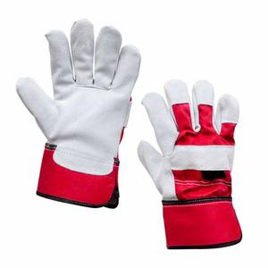 Gants de travail en cuir de vachette fendu de qualité supérieure Protection des mains de sécurité industrielle Gants durables de jardinage domestique - Product Image 1