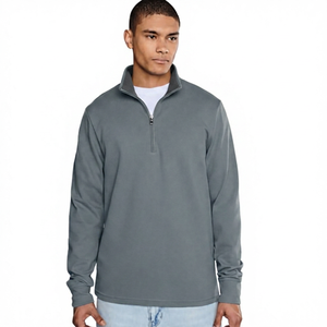OEM Wholesale Top Trending Sweatshirt Men's <b>Shirt</b> Quarter <b>Zip</b> Fleece Pullover Regular Fit Solid Color Casual Sweatshirt - Product Image 5