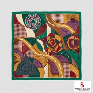 Custom Printed Square Tassel <b>Scarf</b> High Quality Soft Lightweight OEM ODM Manufacturer Socotra Custom Fabric Products - Product Image 2