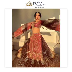 Diseño Elegante, Calidad Superior, la Mejor Colección de Ropa de Boda India, Lehenga Choli de Seda para Mujer a Bajo Precio - Product Image 3