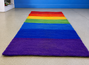 Alfombra de Yoga antideslizante de fieltro de lana 100% hecha a mano, alfombra Multicolor 195X 70 cm de Nueva Zelanda, alfombrillas de puerta de estilo liso - Product Image 5
