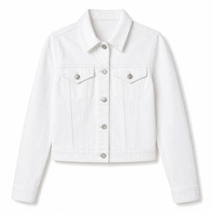 Chaqueta vaquera para mujer con cuello de pana, cierre de cremallera frontal, manga larga, estilo otoñal, corta - Product Image 6