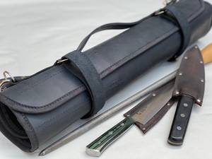 Nuevo Juego de Cuchillos de Cocina de Cuero Genuino, Enrollable, Organizador de Utensilios de Cocina, con Logotipo Personalizado LKR-0236 - Product Image 5