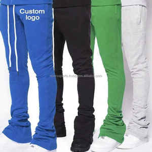Alta calidad personalizado hombres dos piezas correr entrenamiento invierno Flare pantalones cremallera sudaderas con capucha conjuntos apilados chándales conjuntos - Product Image 3