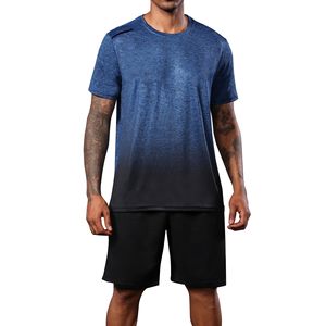 Conjunto de Camiseta y Pantalones Cortos para Hombre, 100% Poliéster, con Bolsillos con Cremallera, Secado Rápido, Ropa Deportiva, para Gimnasio, Entrenamiento, Correr, Conjunto Informal de Verano - Product Image 1