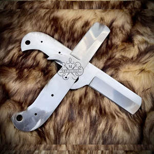 Ensemble de 2 lames de couteau en acier D2 faites à la main avec étuis en cuir, fournisseur OEM de chasse et de bushcraft au Pakistan - Product Image 3