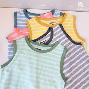 Ensemble de vêtements pour enfants style coréen unisexe, débardeur rayé en viscose, haute qualité, fabrication vietnamienne, confort toute la journée - Product Image 6
