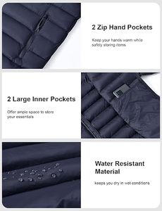 Men's Lightweight Packable Puffer Jacket Waterproof <b>Winter</b> Hood Jacket Custom Packable <b>Quilted</b> Puffer Jacket With Storage Pouch - Product Image 5