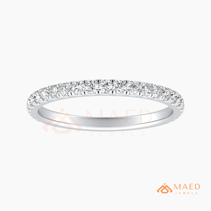 Anillo de Eternidad de Plata de Ley 925 con Moissanita, Anillo de Boda con Diamante Cultivado en Laboratorio, Joyería Fina, Anillo Apilable para Mujer - Product Image 5