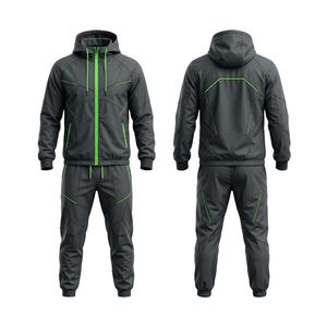 Black Yellow Chevron Stripe <b>Tracksuit</b> Polyester Geometric Panel Hooded Full Zip Track Jacket Breathable <b>Tracksuits</b> Sets - Product Image 4