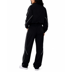Custom Women Lightweight Windbreaker Tracksuit Set Reflective Piping Athletic Jogger Suit OEM Private Label Track Suit Hoodies - Product Image 2