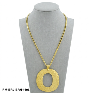 Collar con Colgante de Latón Texturizado Hecho a Mano, Acabado Dorado, Cadena Ajustable de 22 Pulgadas para Mujer, Ideal para Fiestas y Compras - Product Image 1