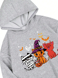 Fabricante de Sudaderas con Capucha Extra Grandes de Algodón y Felpa Personalizadas, Sudadera de Mezcla de Algodón para Hombre, Sudadera con Capucha de Invierno con Estampado de Halloween, Venta al Por Mayor OEM - Product Image 3
