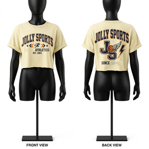 Premium Cotton Women Crop <b>Top</b> Shirt Vintage Peach <b>Distressed</b> Finish Screen Print Custom Logo Soft Feel Breathable Crop <b>Top</b> Shirt - Product Image 2