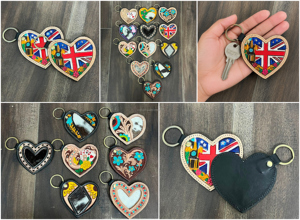 2026 Latest Wholesale Handmade Western Heart Cow <b>Leather</b> <b>Keychain</b> Tooled Genuine <b>Leather</b> Key Holder Perfect Gift for Women - Product Image 3