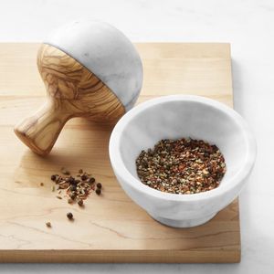 Elegant Polished Marble Mortar And Pestle Set For Crushing <b>Grinding</b> Spices Herbs And Kitchen Preparation - Product Image 5