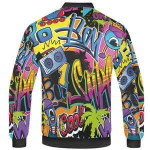Turquoise Abstract Fluid Motion Design Lightweight Thermal Construction <b>Weatherproof</b> Gear Sublimation Puffer <b>Jackets</b> - Product Image 4