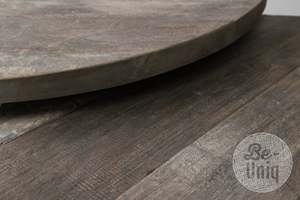 Mesa Auxiliar Redonda de Madera de Teca Contemporánea Hecha a Mano, Ecológica, Mueble Natural para Decoración de Sala de Estar - Product Image 2