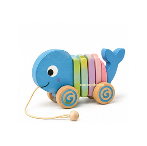 Coche de juguete de madera para arrastrar con cuentas de colores, juguete ecológico para niños pequeños para la habitación infantil - Product Image 6