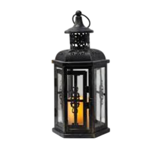 Portavelas colgante de metal hueco vintage negro con detalles dorados para decoración del hogar en interiores al precio más bajo. - Product Image 1