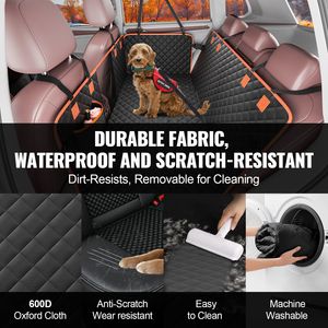Funda de Asiento de Coche para Perros de Lujo, Impermeable, 600D, 51.2 X 27.6, Material de Algodón Oxford Resistente, para SUV, Incluye Cinturones de Seguridad para Gatos - Product Image 5