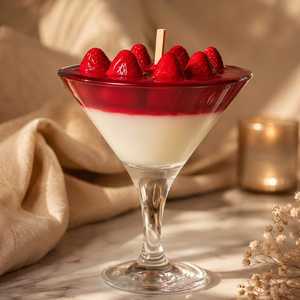 Vela de Postre con Diseño de Copa de Martini y Fresa |   Vela Decorativa de Lujo Hecha a Mano para Fiestas, de Tallo Largo, para Uso en Interiores - Product Image 3