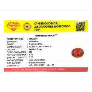 Natural Hessonite Gomed 7.2 Carat Loose Gemstone for Fine Jewelry - Product Image 4