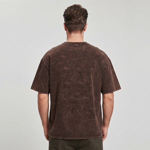 Camisetas Oversize para Hombre, Estilo Vintage, de Gran Gramaje, para Gimnasio y Entrenamiento, con Lavado Ácido, Holgadas, de Color Liso, Estilo Urbano, con Efecto Stone Wash - Product Image 2