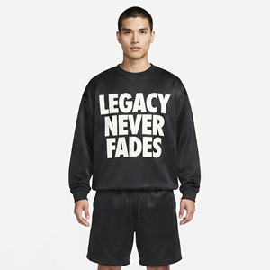 Ensemble sweat-shirt et short pour homme, col rond noir, imprimé personnalisé, épaules tombantes, deux pièces - Product Image 6