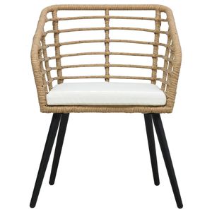 Set di 2 Sedie da Giardino Ergonomiche Medie in Rattan PE e Rovere - Product Image 3