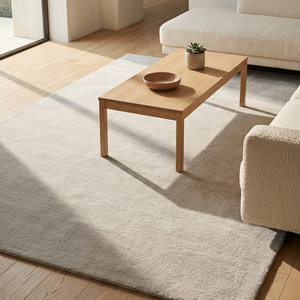 Natural Handtufted Wool <b>Ivory</b> Area Rug Premium Textured Non-Slip Carpet for Modern Living Room Bedroom Decor - Product Image 6