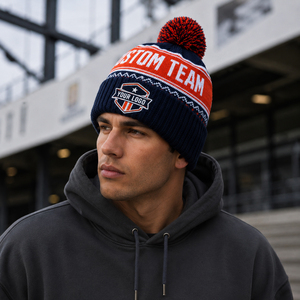 Fabricante de Gorros de Punto Personalizados al por Mayor, Gorros de Invierno de Marca Privada con Pompón y Borde Plegado - Product Image 2