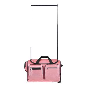 Sac de danse à roulettes de 23 pouces avec porte-vêtements et port USB, solution de rangement de danse réglable en hauteur avec protection de la vie privée - Product Image 1