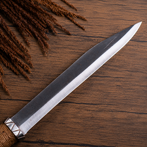 Couteau Viking Seax ambidextre fait main en acier carbone pour le camping, la chasse, la survie et le bushcraft avec manche enveloppé - Product Image 2