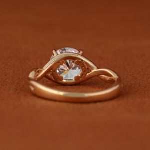 Round Cut Lab Grown Diamond Engagement Ring 14KT <b>Solid</b> Yellow Gold IGI Certified 2.00 CT Split Shank Solitaire Wedding Ring - Product Image 4
