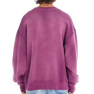 เสื้อสเวตเชิ้ตผ้าฟลีซสีม่วงทรงโอเวอร์ไซส์ คอกลม สีพื้น ทรงปกติ ใส่ได้ทั้งชายและหญิง เหมาะสำหรับฤดูใบไม้ร่วง แขนยาว สไตล์ลำลอง - Product Image 2