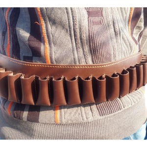 Cinturón de Cartuchos de Cuero Hecho a Mano con Sistema MOLLE para Cazadores |   Cinturón de Caza Marrón Personalizado con 8 Características de Seguridad - Product Image 5