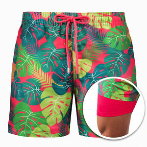 Shorts de bain personnalisés 3D pour hommes, maillots de bain fitness, séchage rapide, doublure compressive et poches zippées, shorts de bain et de pêche - Product Image 2