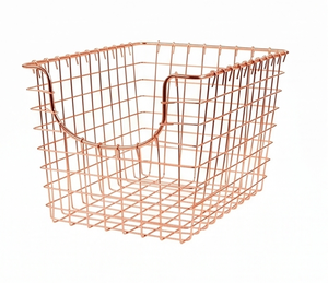 Cesta de Almacenamiento Moderna de Alambre Metálico Rectangular con Asas para Organización Multiusos y Decoración Elegante para el Hogar - Product Image 1