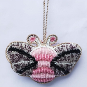 Beaded Santa on Scooter Christmas Ornament Whimsical Handmade Tree Decor Holiday <b>Gift</b> Boutique Wholesale Artisan Artistry By PR - Product Image 5