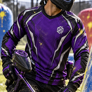 Uniforme de Paintball Personalizado, Jersey con Gráficos Blindados, Cuello en V, Paneles de Malla Flexible, Ropa de Competición para Equipos - Product Image 5
