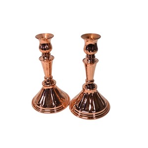 Porte-bougies vintage en laiton massif, finition or antique, porte-bougies coniques en métal pour la décoration de la maison et les centres de table de mariage - Product Image 3