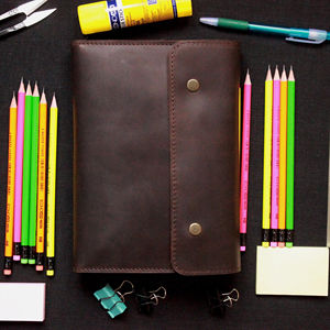 Housse de carnet A5 en cuir de luxe de haute qualité avec protection et fonctions anti-odeurs, organiseur rechargeable LNBC-0040 - Product Image 1